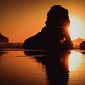 Sunset Bandon Beach Sea Stacks